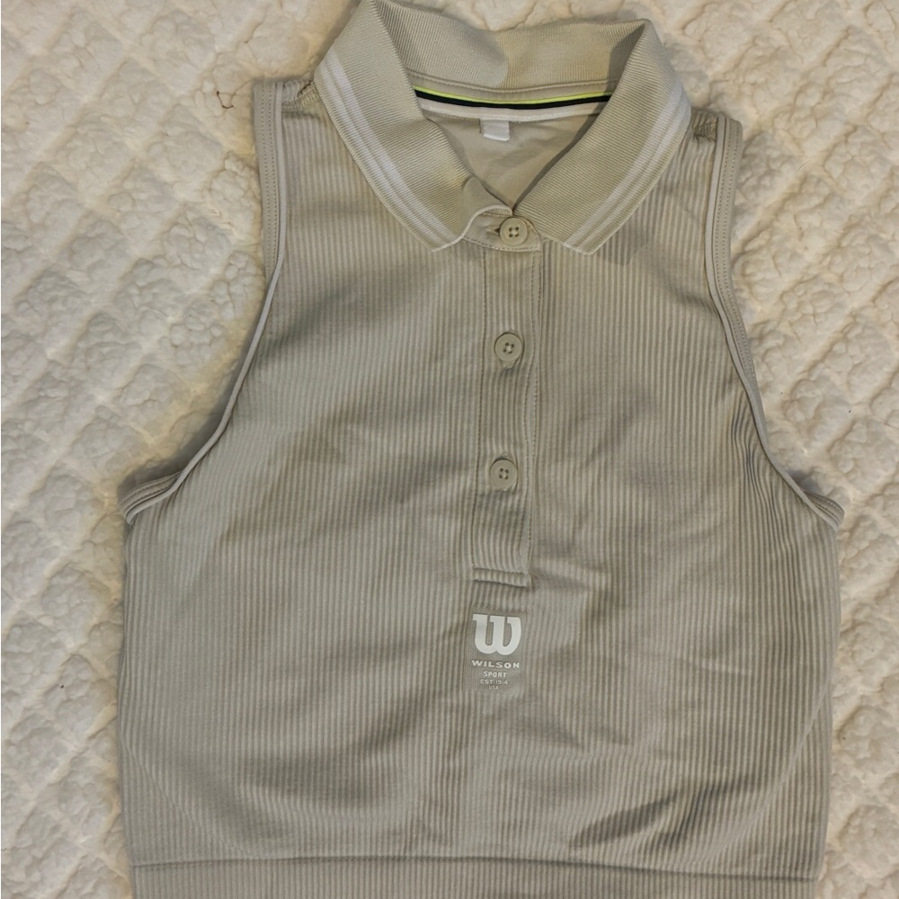 Wilson Gray Buttoned Polo Crop Tank